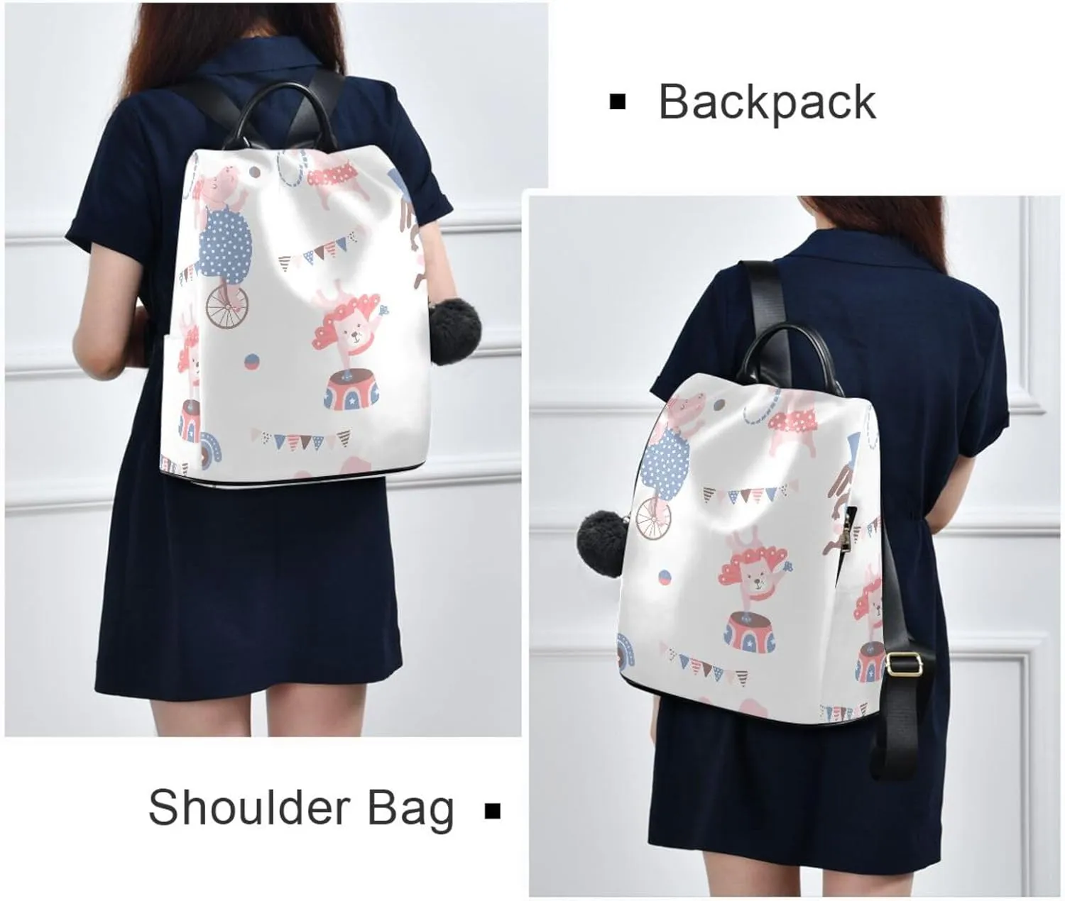 Women Backpack Daypack Casual Shoulder Bag Vintage Anti-theft Travel Backpack Pattern 3