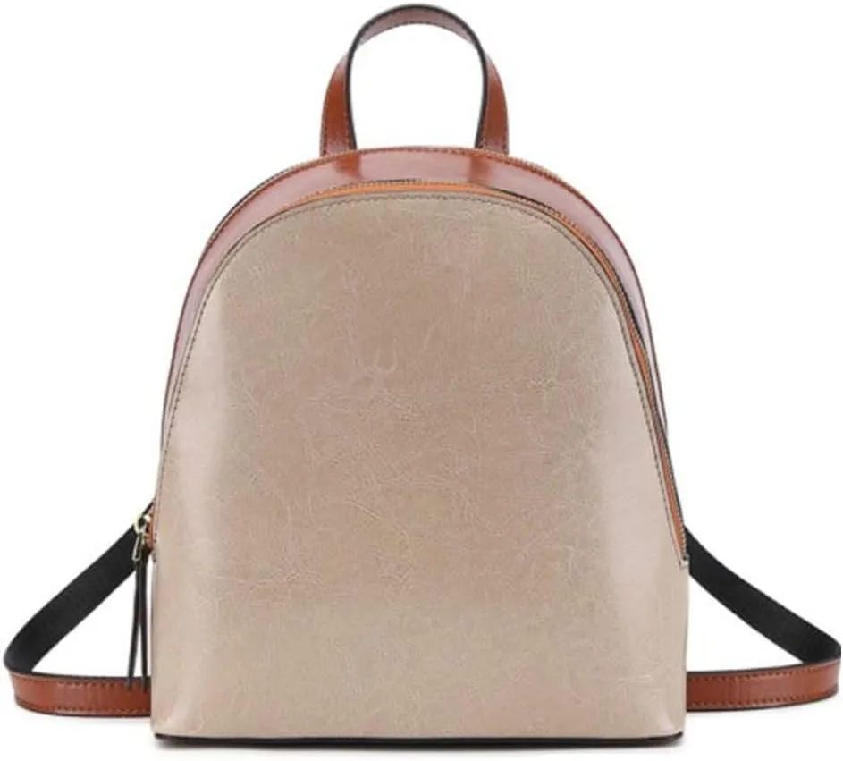 Women Daypack Leather Backpack Travel Bag Hiking Backpacks, Brown, One Size