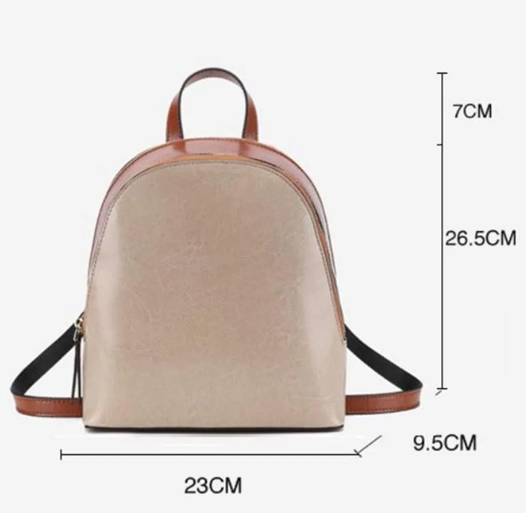 Women Daypack Leather Backpack Travel Bag Hiking Backpacks, Brown, One Size