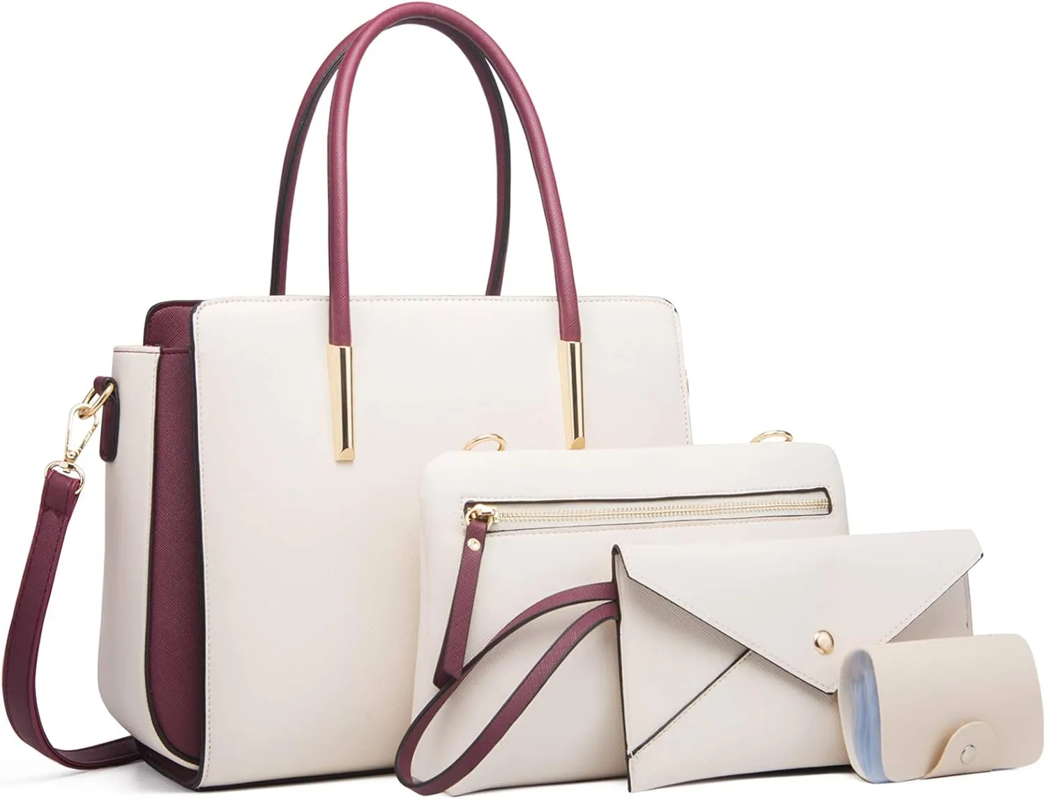 Women Fashion Handbags 4pcs Tote Bags Set Shoulder Bag Ladies Top Handle Bag Satchels Purses Crossbody Bag Clutch