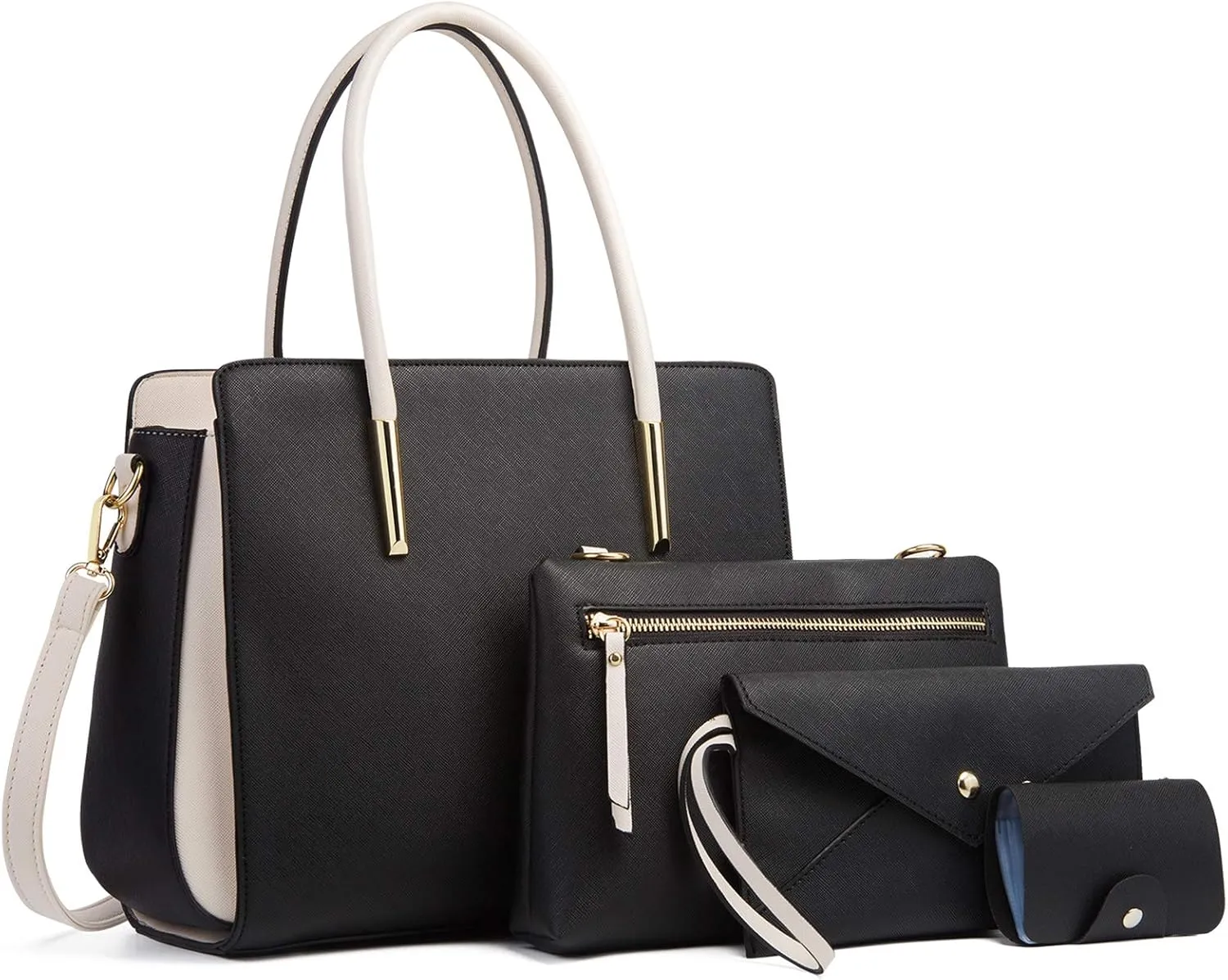 Women Fashion Handbags 4pcs Tote Bags Set Shoulder Bag Ladies Top Handle Bag Satchels Purses Crossbody Bag Clutch