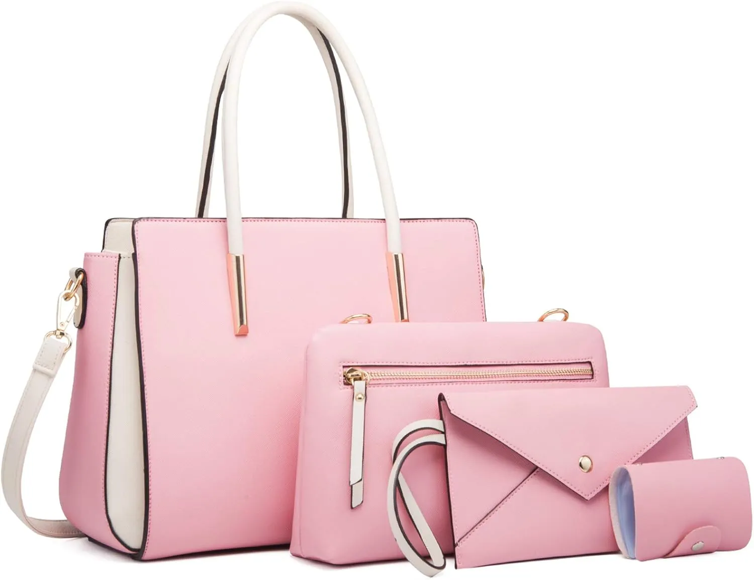 Women Fashion Handbags 4pcs Tote Bags Set Shoulder Bag Ladies Top Handle Bag Satchels Purses Crossbody Bag Clutch