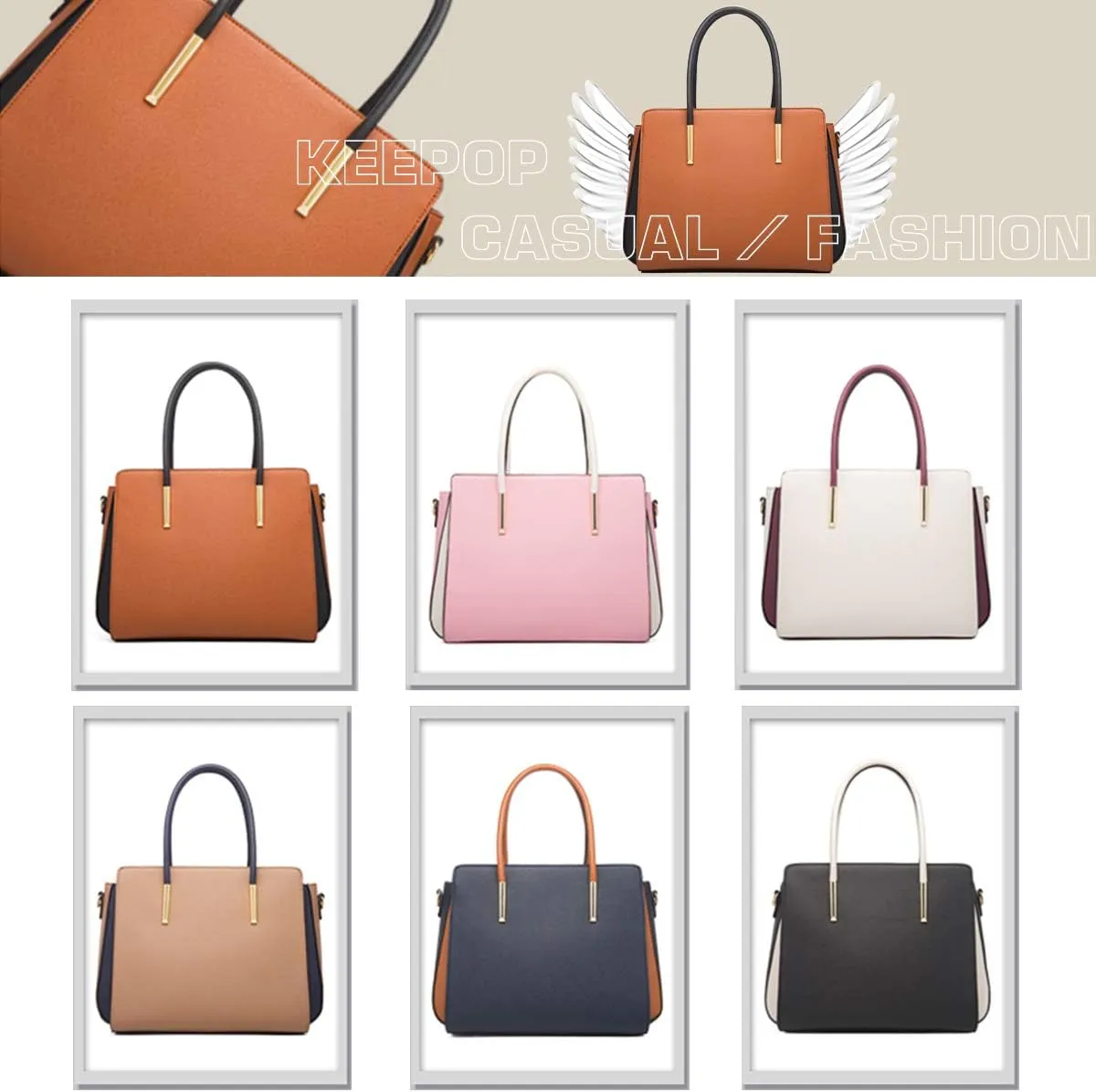 Women Fashion Handbags 4pcs Tote Bags Set Shoulder Bag Ladies Top Handle Bag Satchels Purses Crossbody Bag Clutch