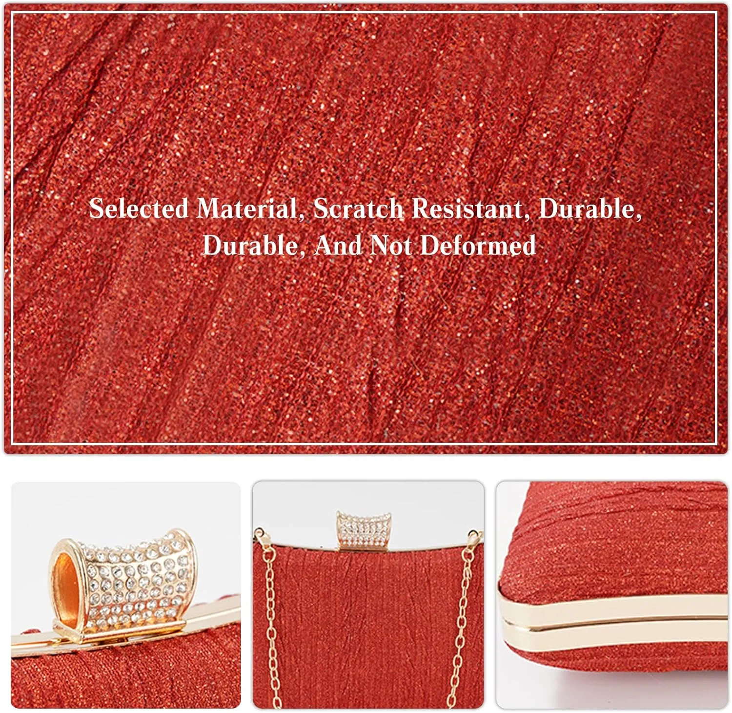 Women Glitter Clutch Bag Sequin Evening Bag Bridal Wedding Purse Women Charming Handbag