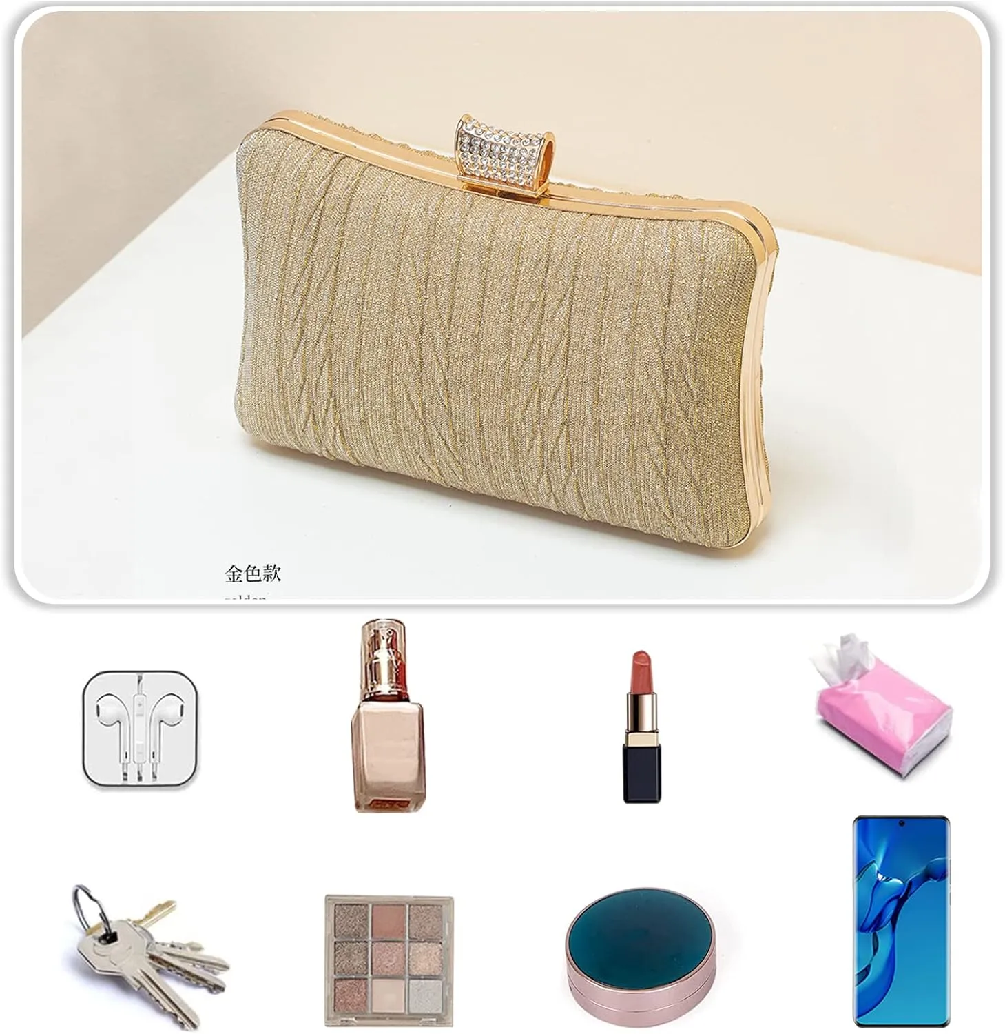 Women Glitter Clutch Bag Sequin Evening Bag Bridal Wedding Purse Women Charming Handbag