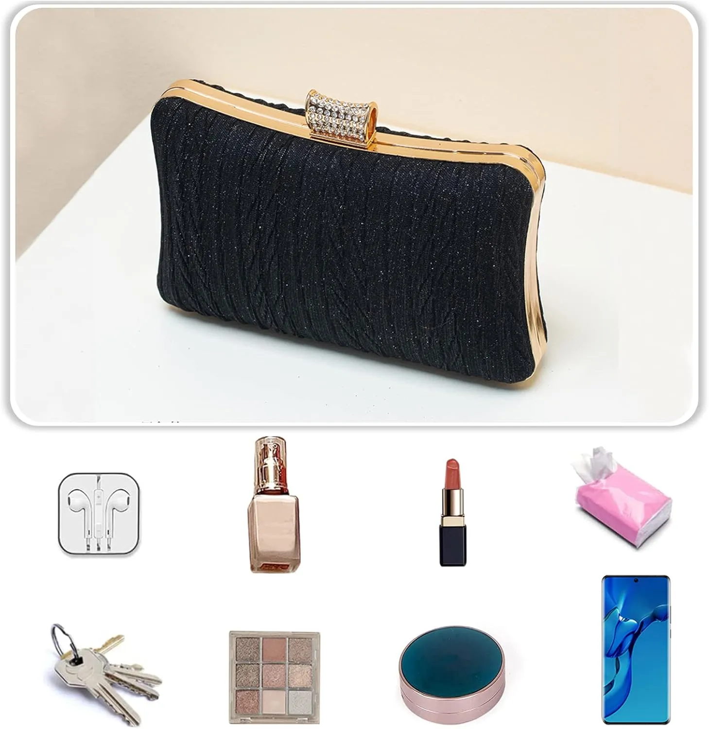 Women Glitter Clutch Bag Sequin Evening Bag Bridal Wedding Purse Women Charming Handbag