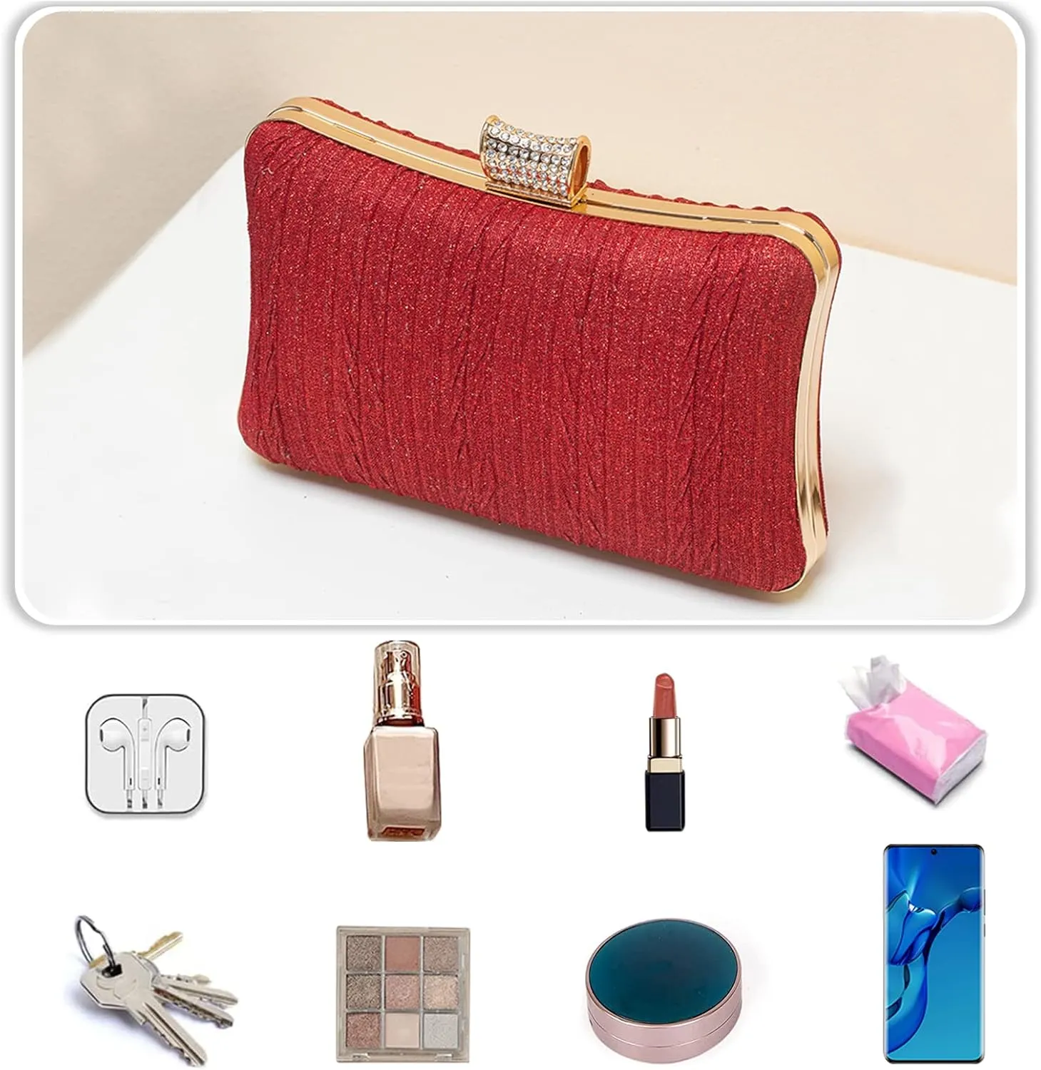 Women Glitter Clutch Bag Sequin Evening Bag Bridal Wedding Purse Women Charming Handbag