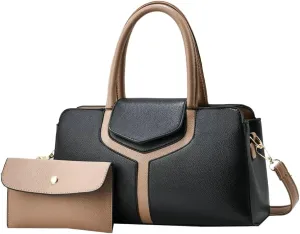 Women Leather Top Handle Bag Stylish Purses and Handbags Small Totes Satchel Shoulder Bag for Office Travel