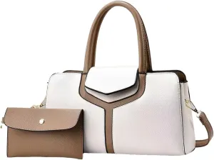 Women Leather Top Handle Bag Stylish Purses and Handbags Small Totes Satchel Shoulder Bag for Office Travel