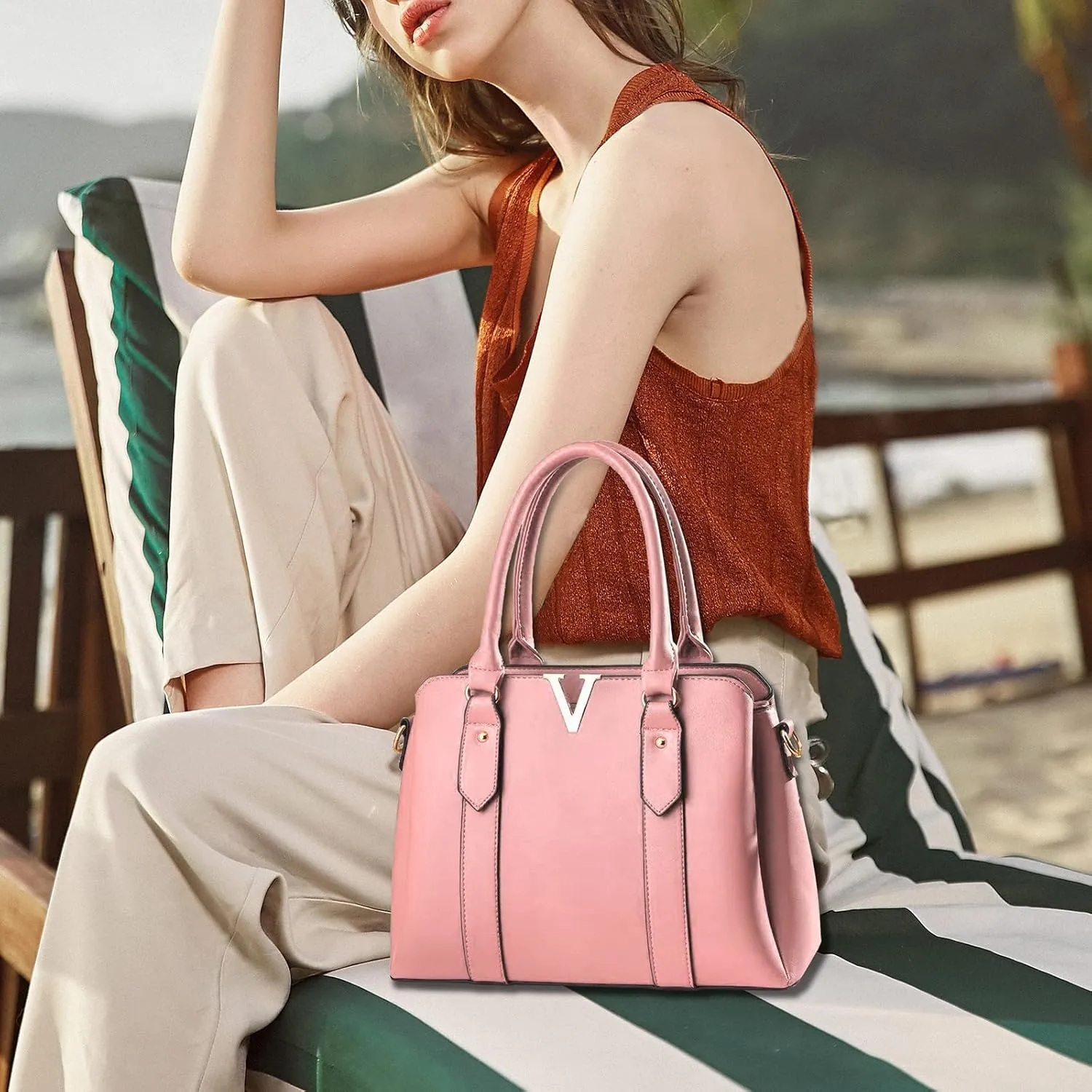 Women Purses and Handbags Stylish Shoulder Tote Bags Top Handle Satchel Retro Crossbody Bag Black