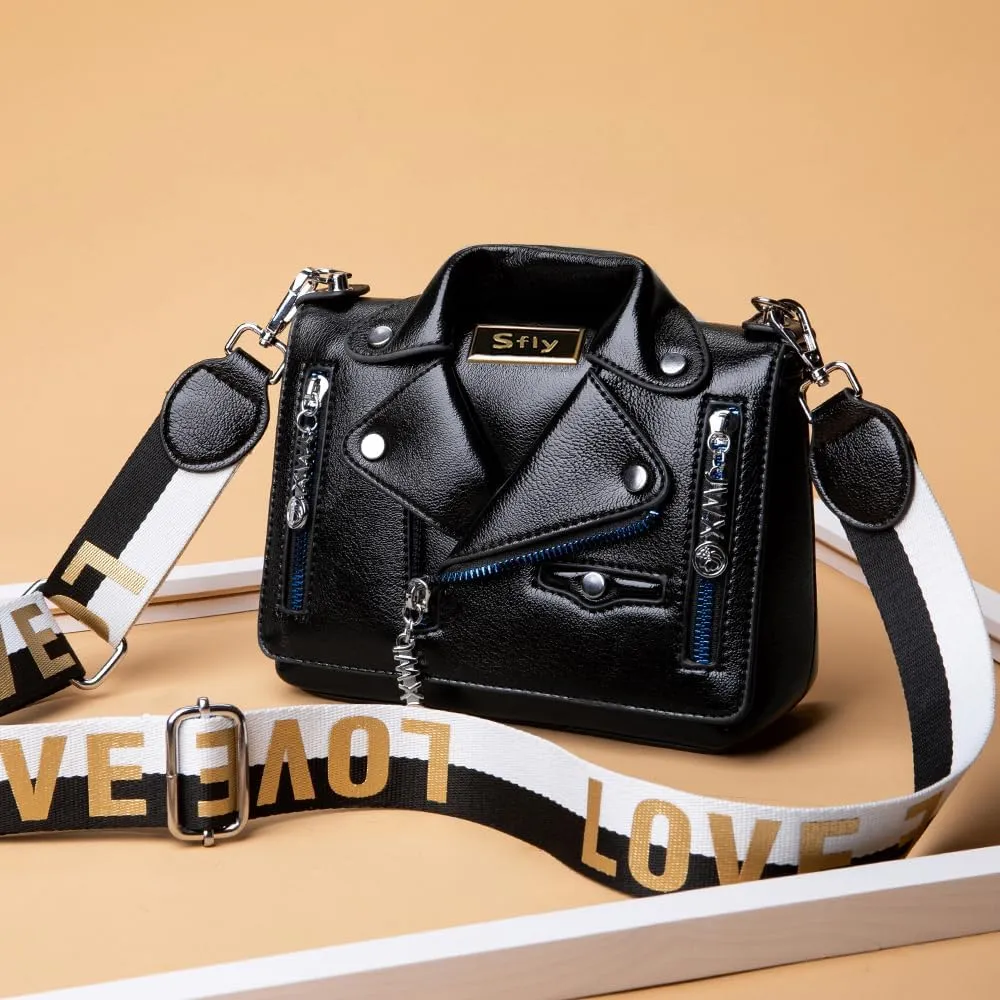 Women Satchel Chain Strap Shoulder Bag Leather Crossbody Handbags Ladies Evening Clutch Purse Unique Cute Jacket Bag
