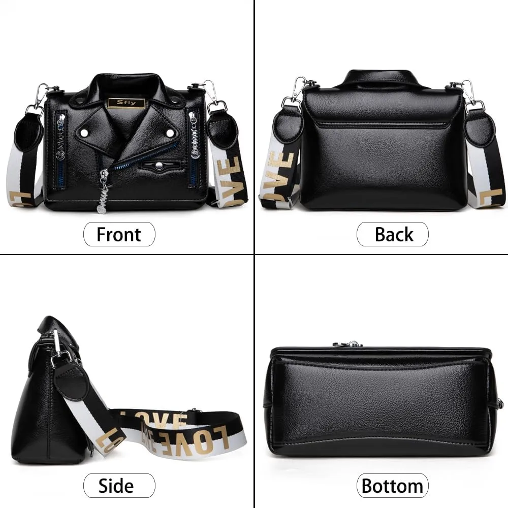 Women Satchel Chain Strap Shoulder Bag Leather Crossbody Handbags Ladies Evening Clutch Purse Unique Cute Jacket Bag