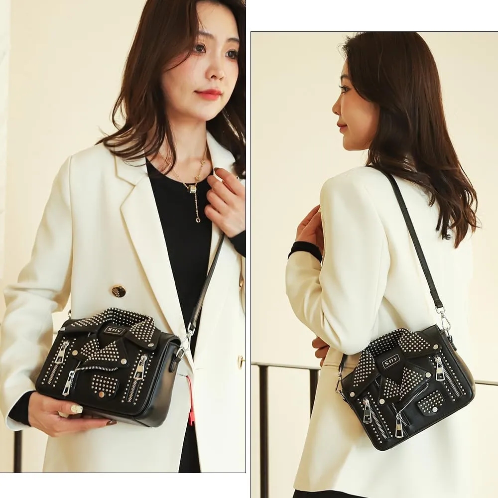 Women Satchel Chain Strap Shoulder Bag Leather Crossbody Handbags Ladies Evening Clutch Purse Unique Cute Jacket Bag