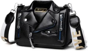Women Satchel Chain Strap Shoulder Bag Leather Crossbody Handbags Ladies Evening Clutch Purse Unique Cute Jacket Bag