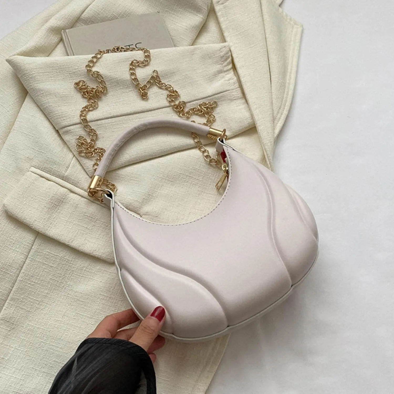 Women Shoulder Bags Fashion New Pattern Solid Color Retro Practical Large Capacity Zipper Messenger (White, One Size)