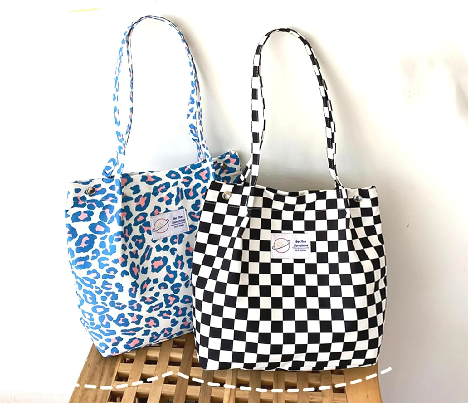 Women Tote Bags Grocery Shoulder Bag Corduroy with Inner Pocket for Work Beach Lunch Travel Shopping Shopper Handbags