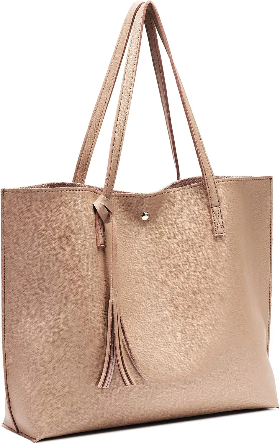 Women Tote Bags Top Handle Satchel Handbags PU Faux Leather Tote Bag with Tassel Shoulder Purse