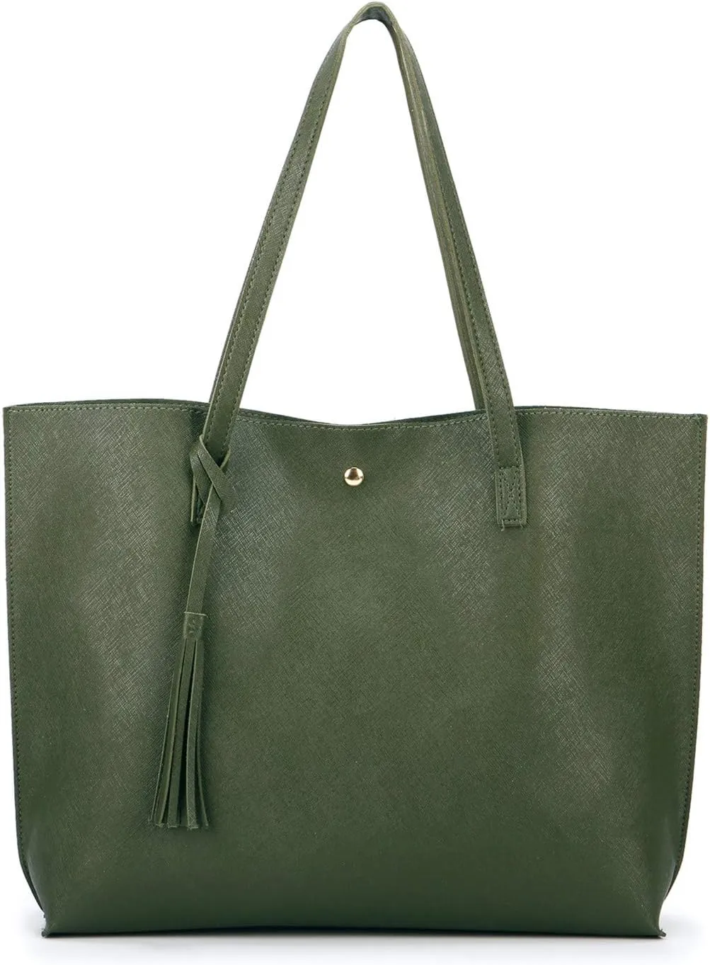 Women Tote Bags Top Handle Satchel Handbags PU Faux Leather Tote Bag with Tassel Shoulder Purse