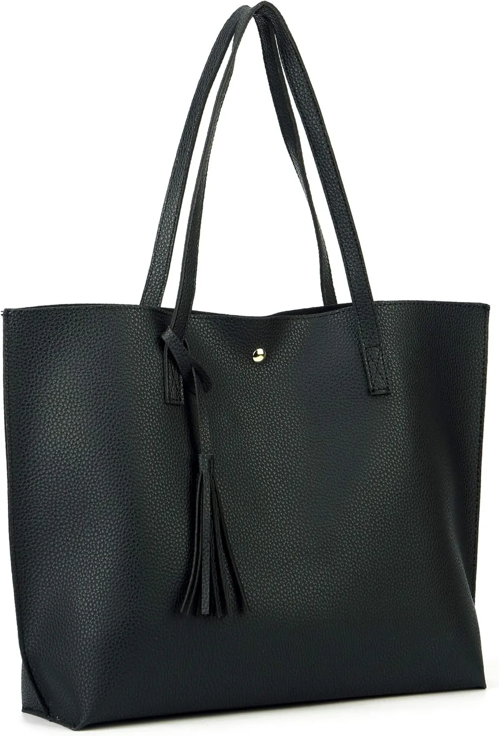 Women Tote Bags Top Handle Satchel Handbags PU Faux Leather Tote Bag with Tassel Shoulder Purse
