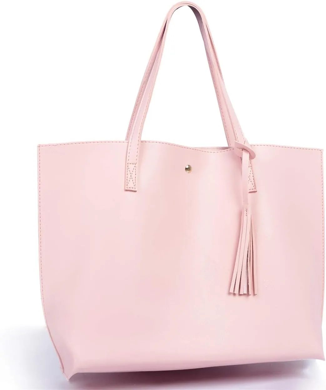 Women Tote Bags Top Handle Satchel Handbags PU Faux Leather Tote Bag with Tassel Shoulder Purse