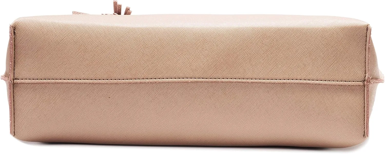 Women Tote Bags Top Handle Satchel Handbags PU Faux Leather Tote Bag with Tassel Shoulder Purse