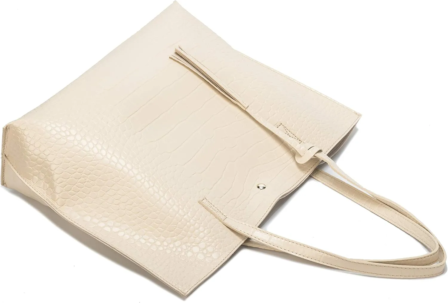 Women Tote Bags Top Handle Satchel Handbags PU Faux Leather Tote Bag with Tassel Shoulder Purse
