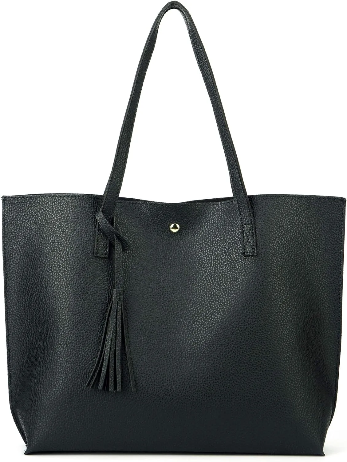 Women Tote Bags Top Handle Satchel Handbags PU Faux Leather Tote Bag with Tassel Shoulder Purse