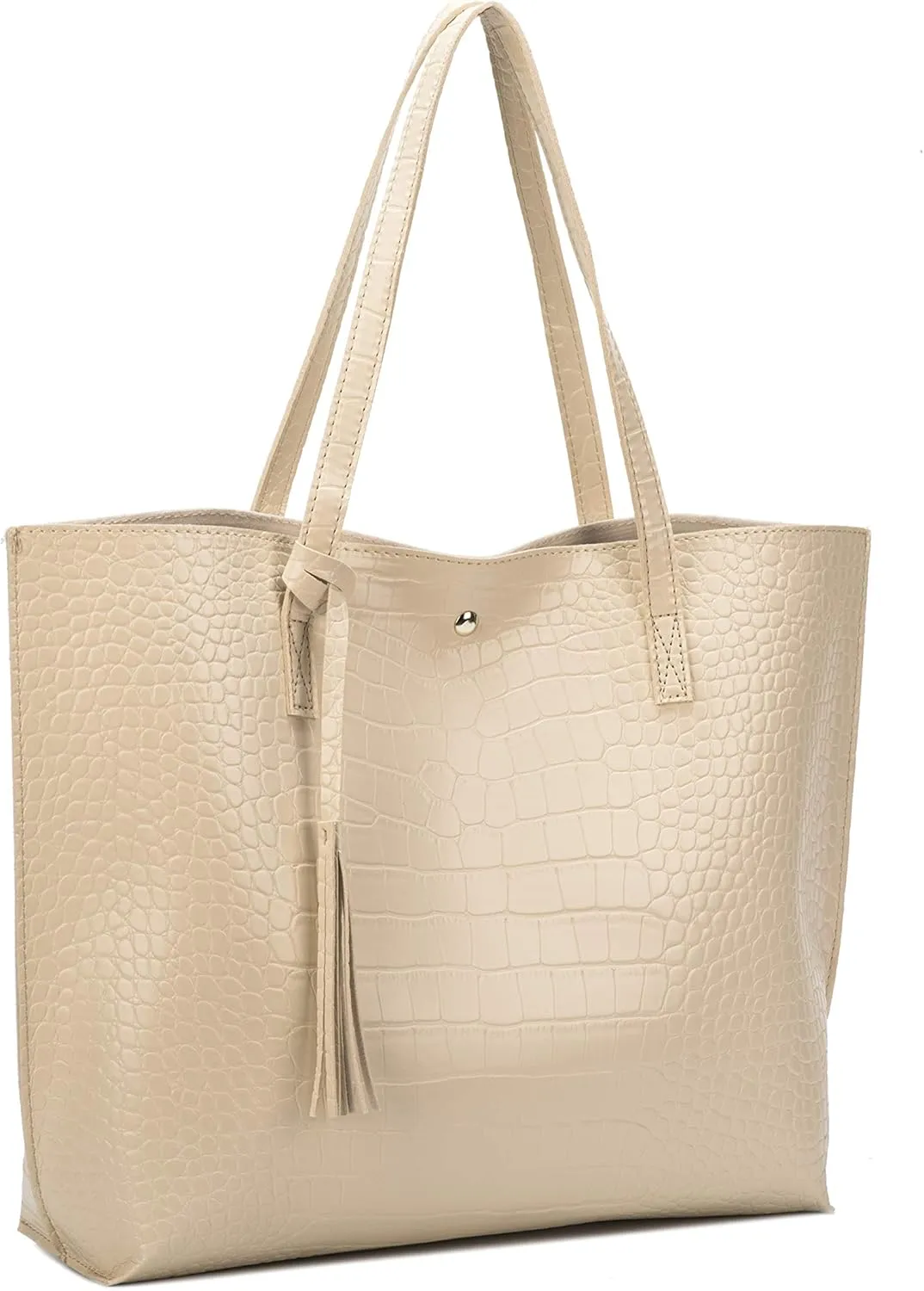 Women Tote Bags Top Handle Satchel Handbags PU Faux Leather Tote Bag with Tassel Shoulder Purse