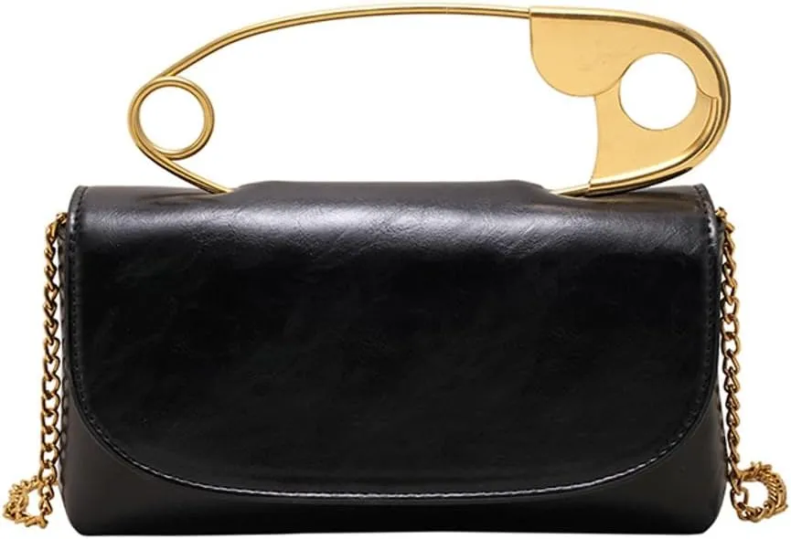 Women Vintage Chic Pin Shoulder Bag Chain Strap CrossBody Ladies Shoulder Purse