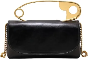 Women Vintage Chic Pin Shoulder Bag Chain Strap CrossBody Ladies Shoulder Purse