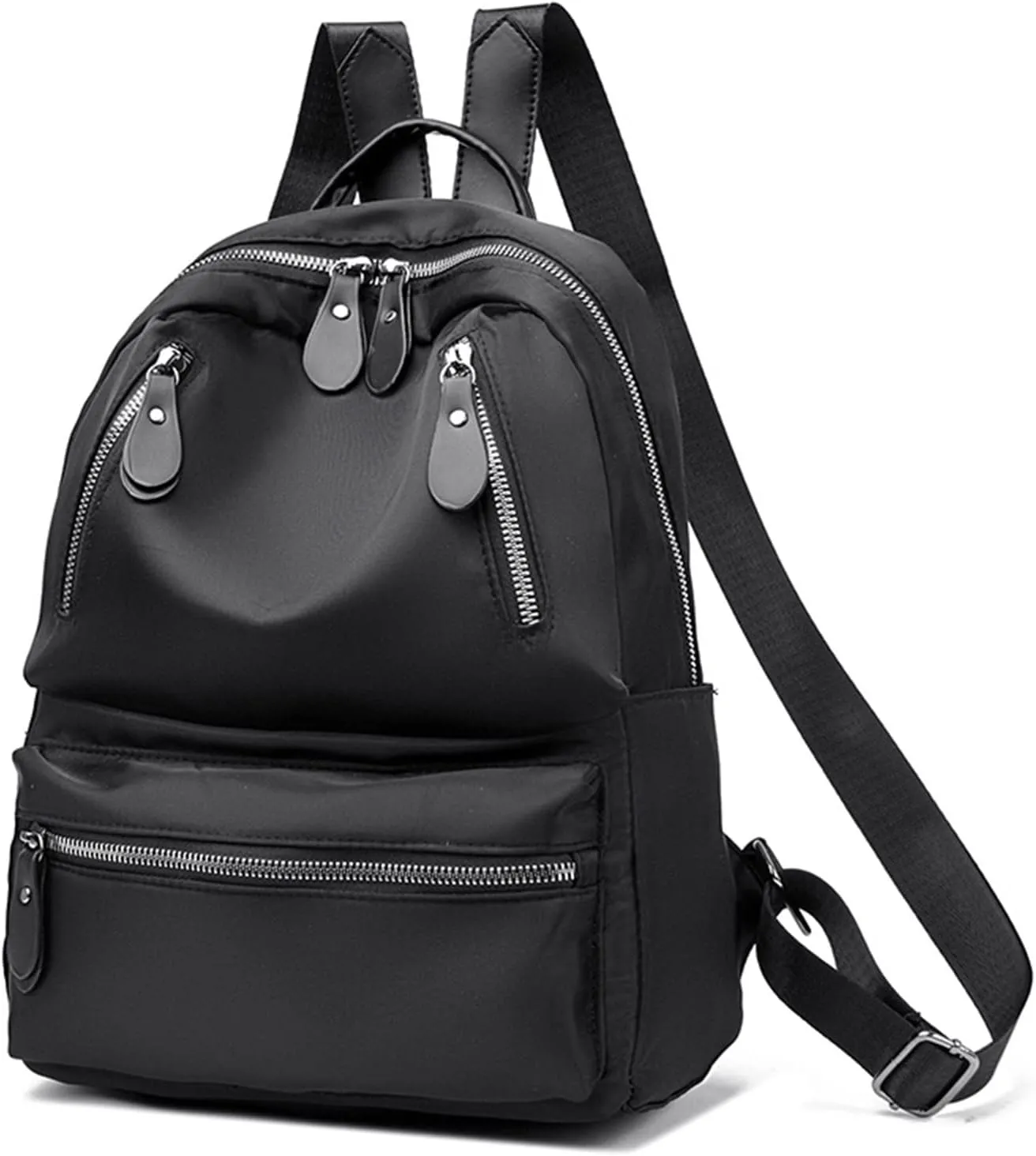 Women's Backpack Fashionable Small Schoolbag Comfortable Leather Student Backpacks Multipurpose Design Backpack(Black)