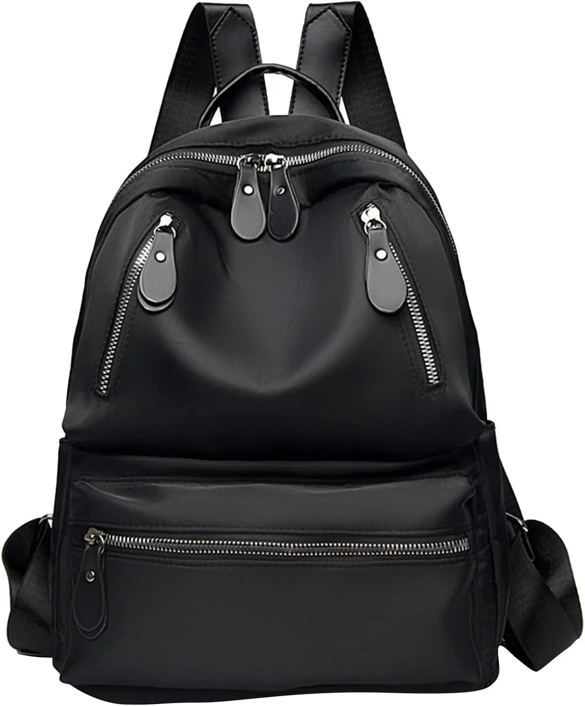 Women's Backpack Fashionable Small Schoolbag Comfortable Leather Student Backpacks Multipurpose Design Backpack(Black)