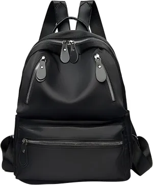 Women's Backpack Fashionable Small Schoolbag Comfortable Leather Student Backpacks Multipurpose Design Backpack(Black)