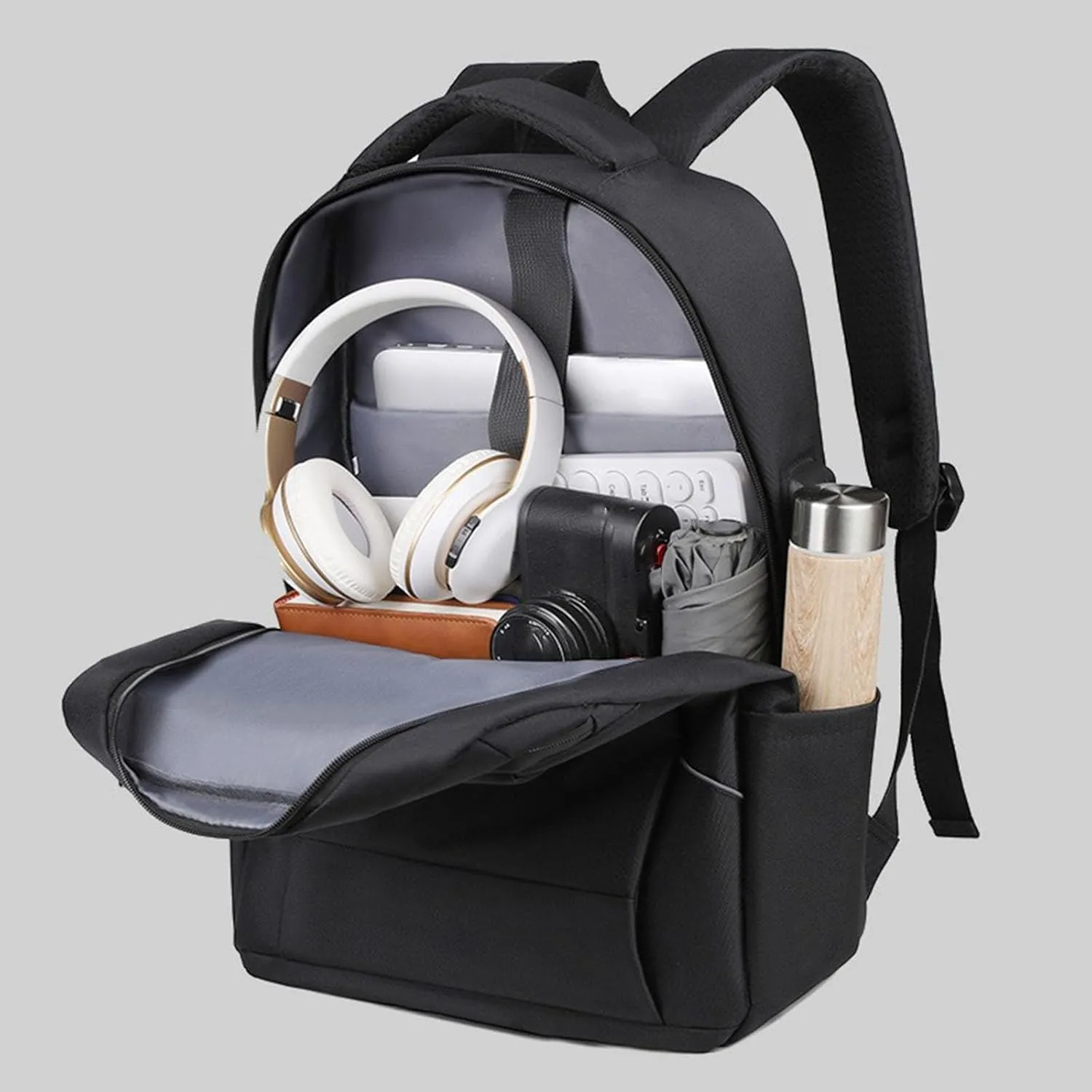 Women's Backpack Fashionable Small Schoolbag Lightweight Travel School Shoulder Bags Quilted Backpack for Women(Grey)