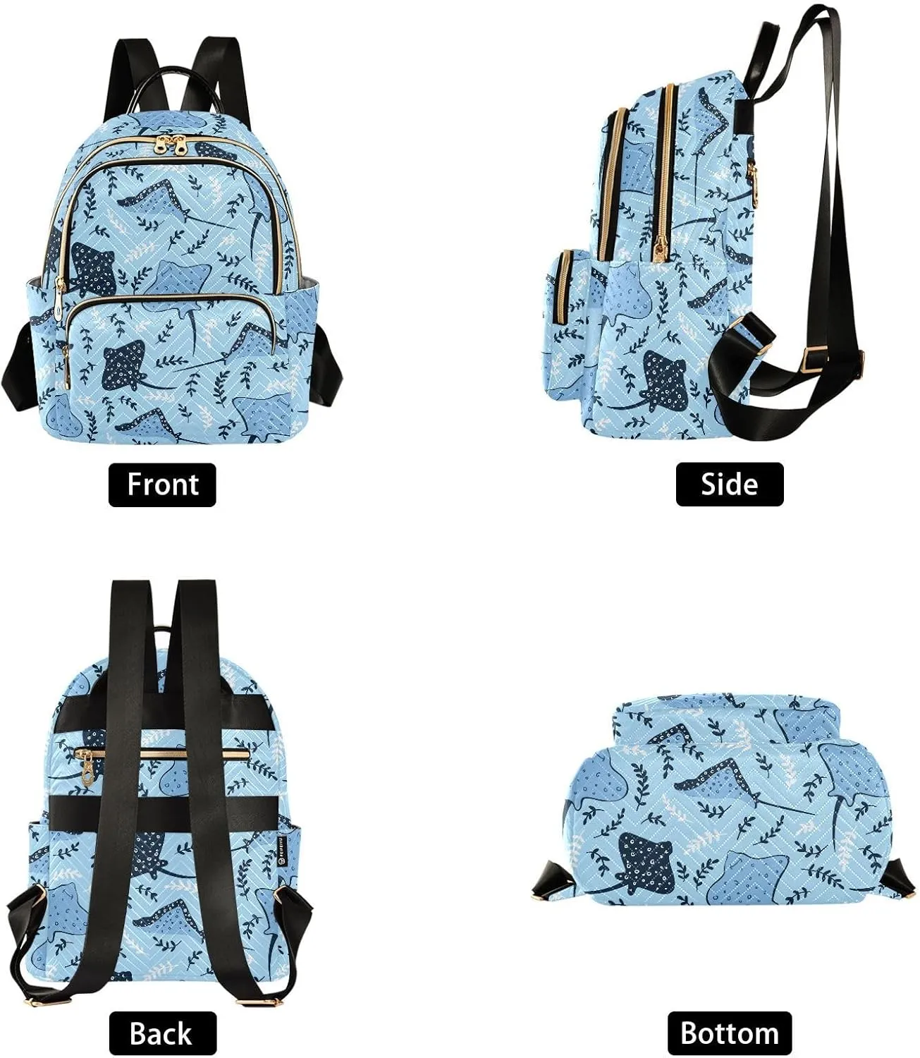 Women's Backpack Ray Fish Purse Fashion Ladies Shoulder Bag Casual College Travel Backpacks Bag Small