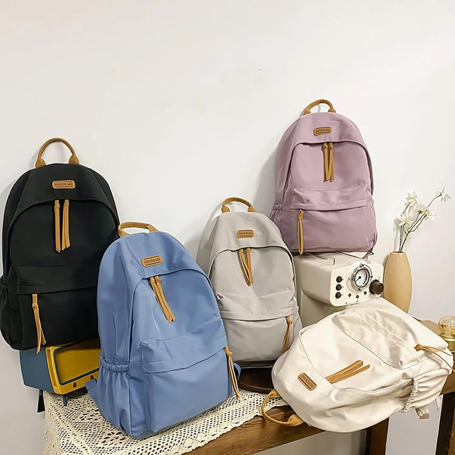 Women's Casual Fashion Backpack Lightweight Casual Comfortable Shoulder Lunch Bags Lightweight Nylon Backpacks(Black)