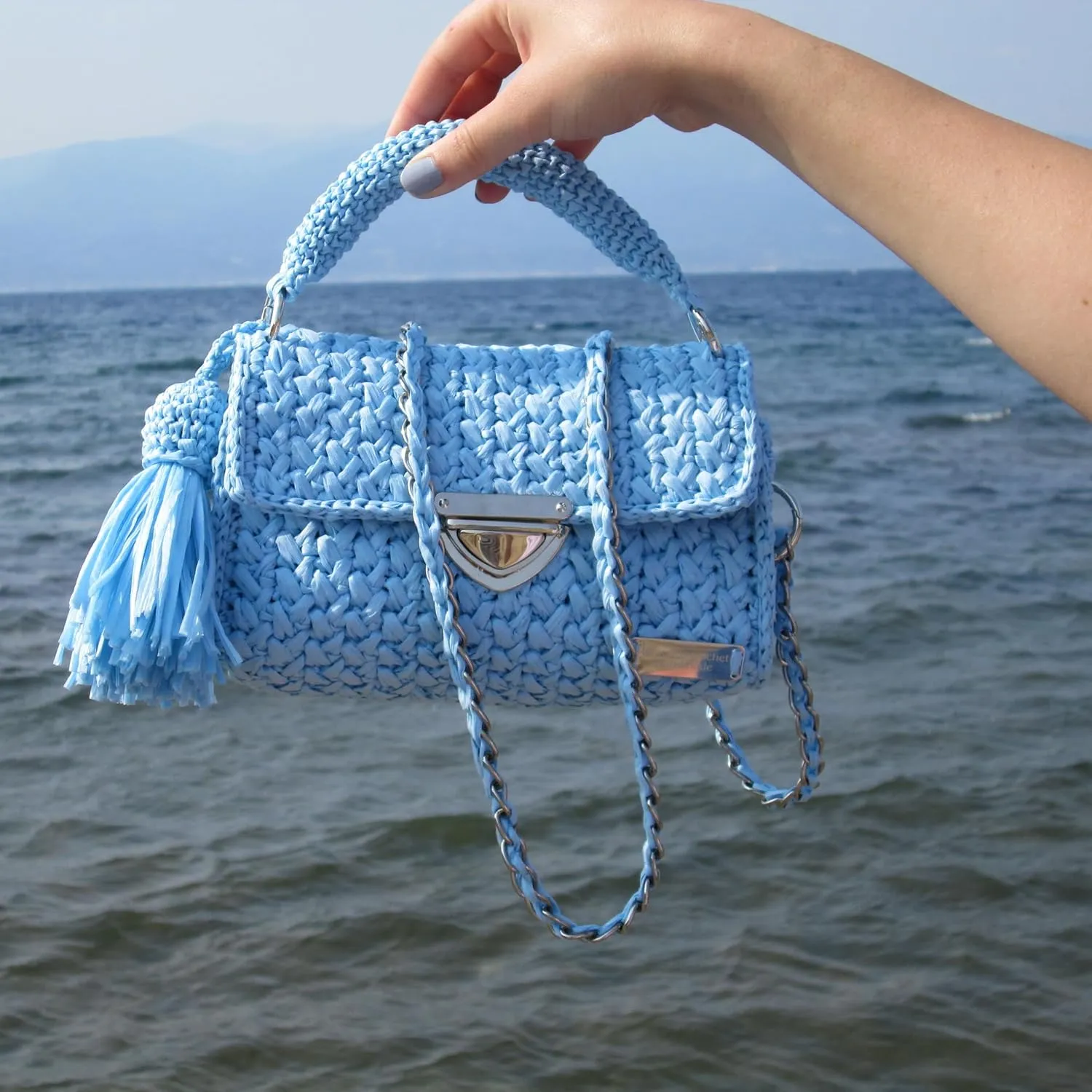 Women's Crochet Crossbody Handbags, Handmade Clutches Evening Bag for Woman, Mini Bag, Crochet Handbags for Women, Gift For Her, Hand Knitted Bag, Crochet Handbag, Women's Purse, Blue