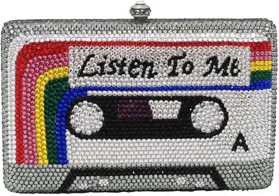Women's Crystal Clutch Bag for Party Prom Dinner, Rhinestone Evening Handbag, Novelty Design Clutches Purse,Mini