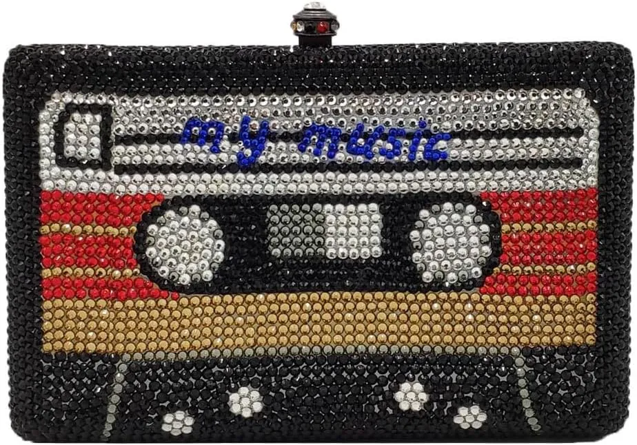 Women's Crystal Clutch Bag for Party Prom Dinner, Rhinestone Evening Handbag, Novelty Design Clutches Purse,Mini