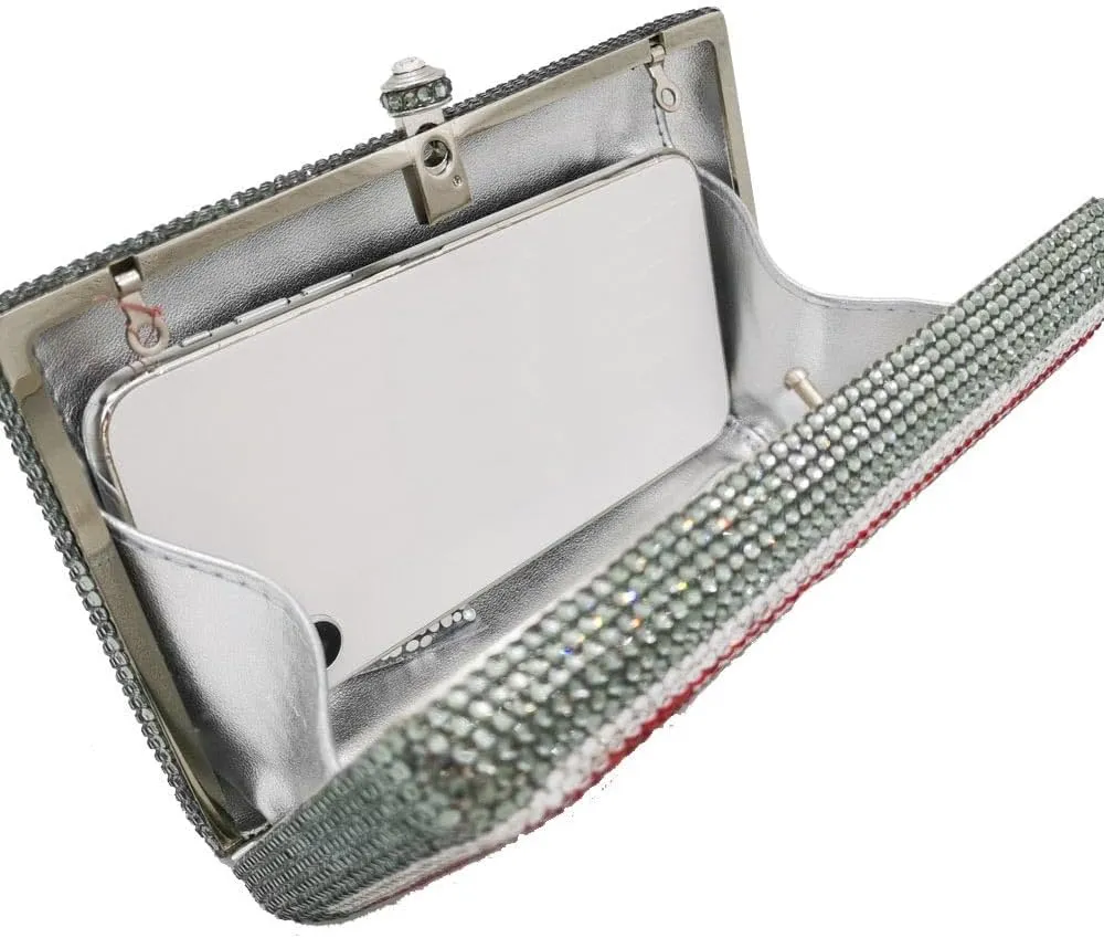 Women's Crystal Clutch Bag for Party Prom Dinner, Rhinestone Evening Handbag, Novelty Design Clutches Purse,Mini