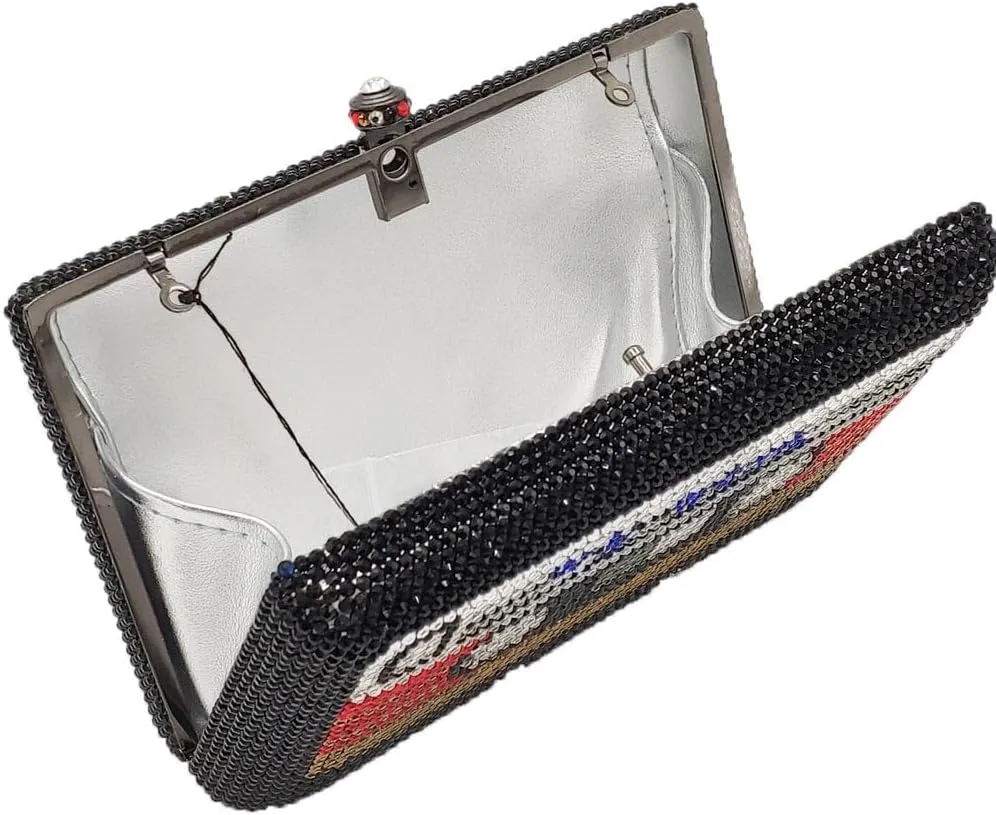 Women's Crystal Clutch Bag for Party Prom Dinner, Rhinestone Evening Handbag, Novelty Design Clutches Purse,Mini
