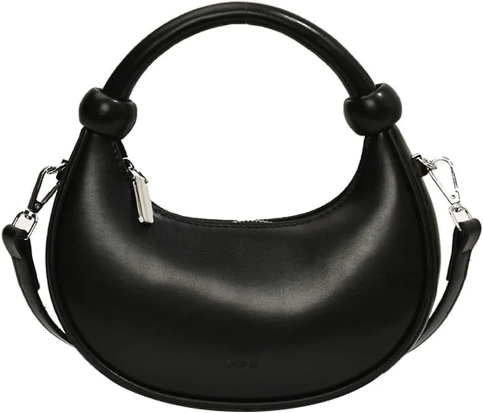 Women's Cute Y2k Style Crescent Shoulder & Crossbody Dumpling Totes Handbag Vegan Leather Clutch Satchel