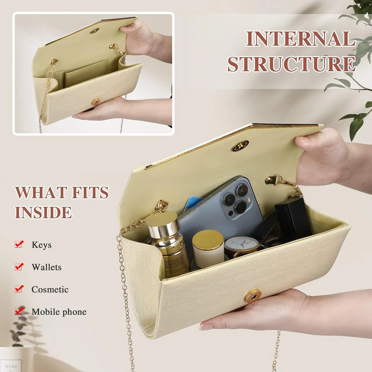 Women’s Evening Clutch Bag Elegant Cocktail Bridal Handbag Wedding Party Purse