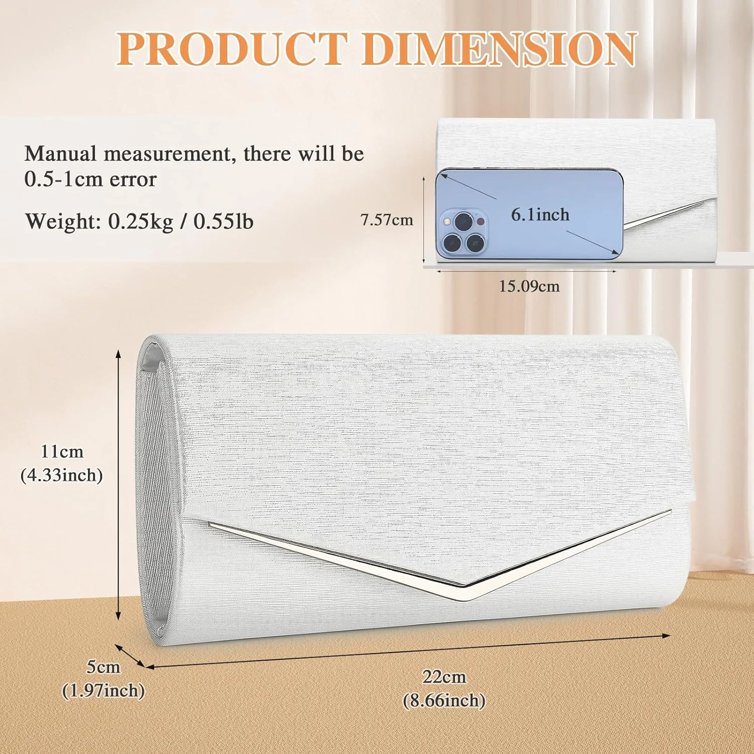 Women’s Evening Clutch Bag Elegant Cocktail Bridal Handbag Wedding Party Purse