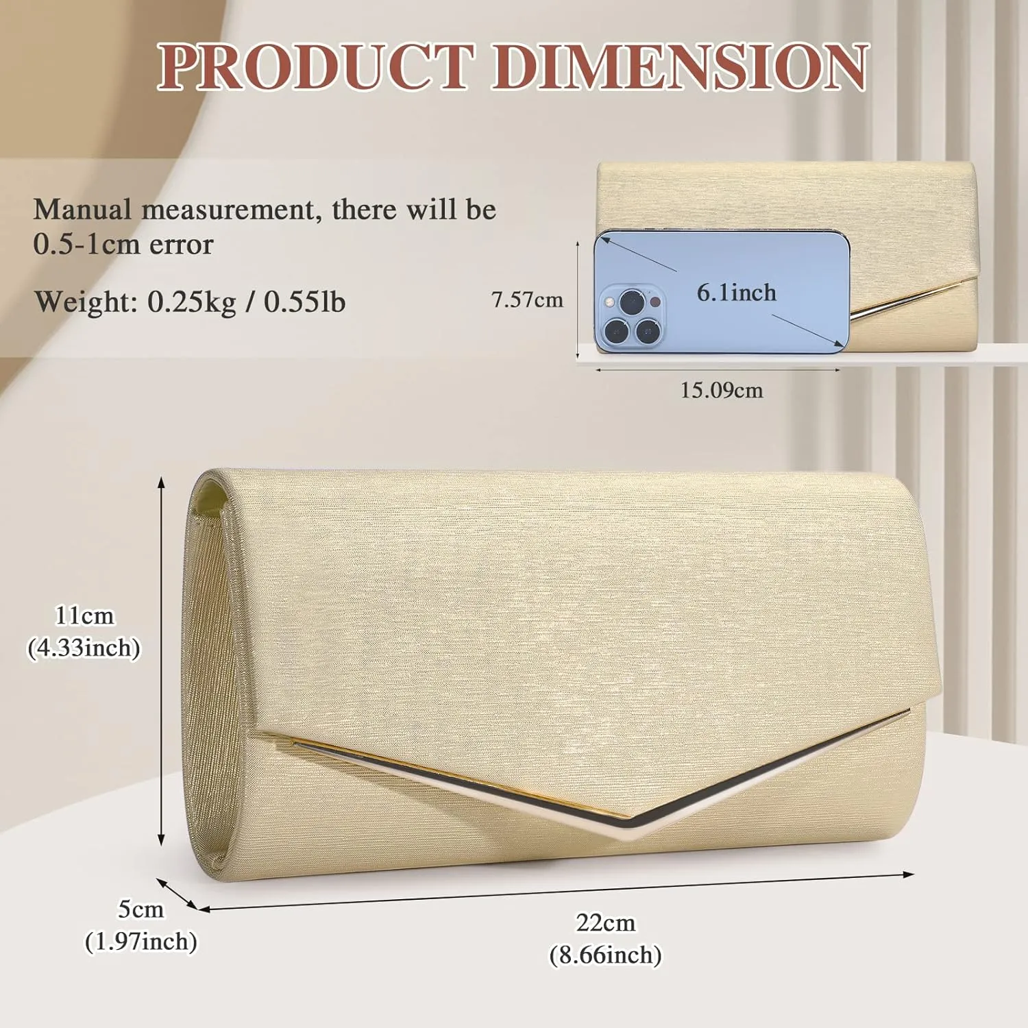 Women’s Evening Clutch Bag Elegant Cocktail Bridal Handbag Wedding Party Purse