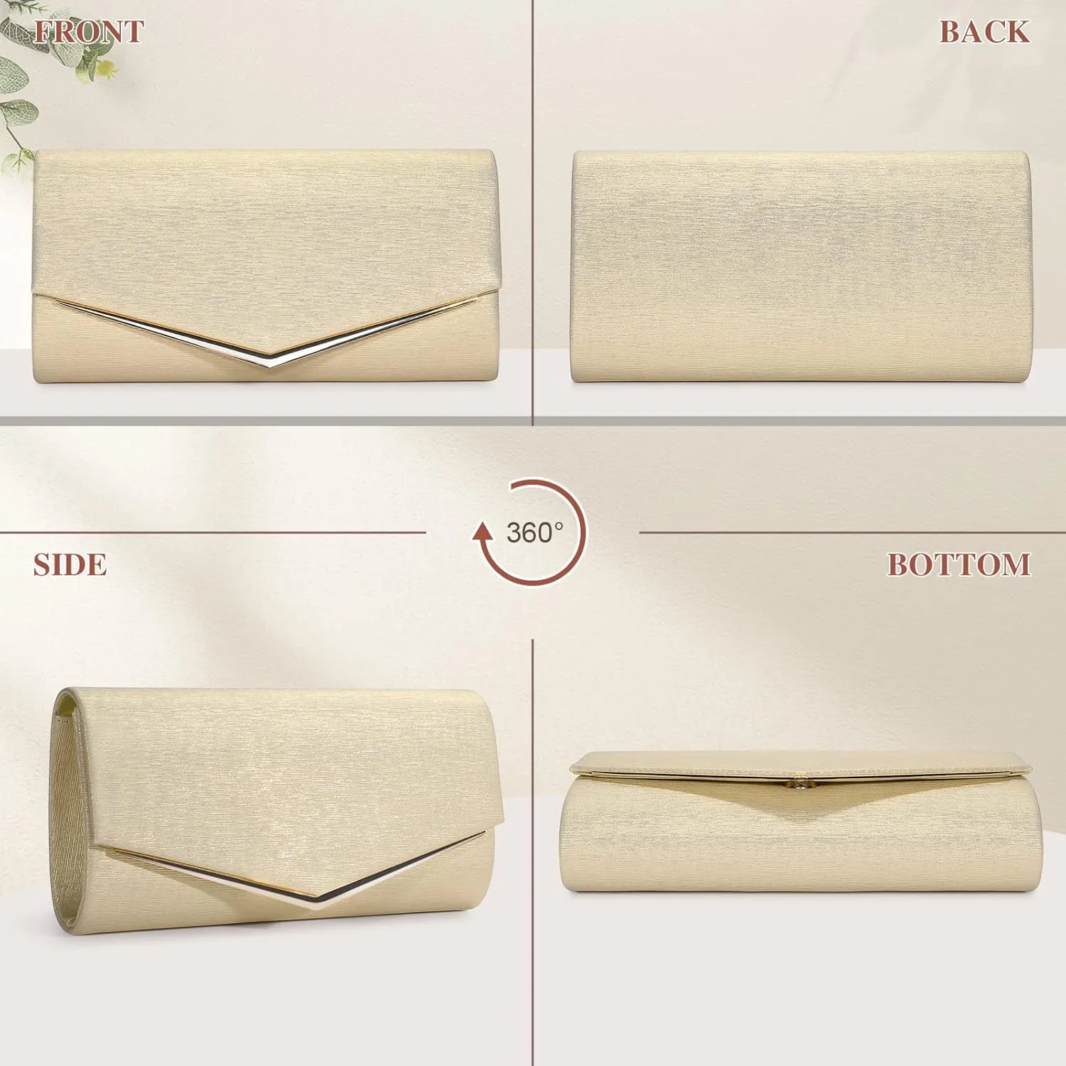 Women’s Evening Clutch Bag Elegant Cocktail Bridal Handbag Wedding Party Purse