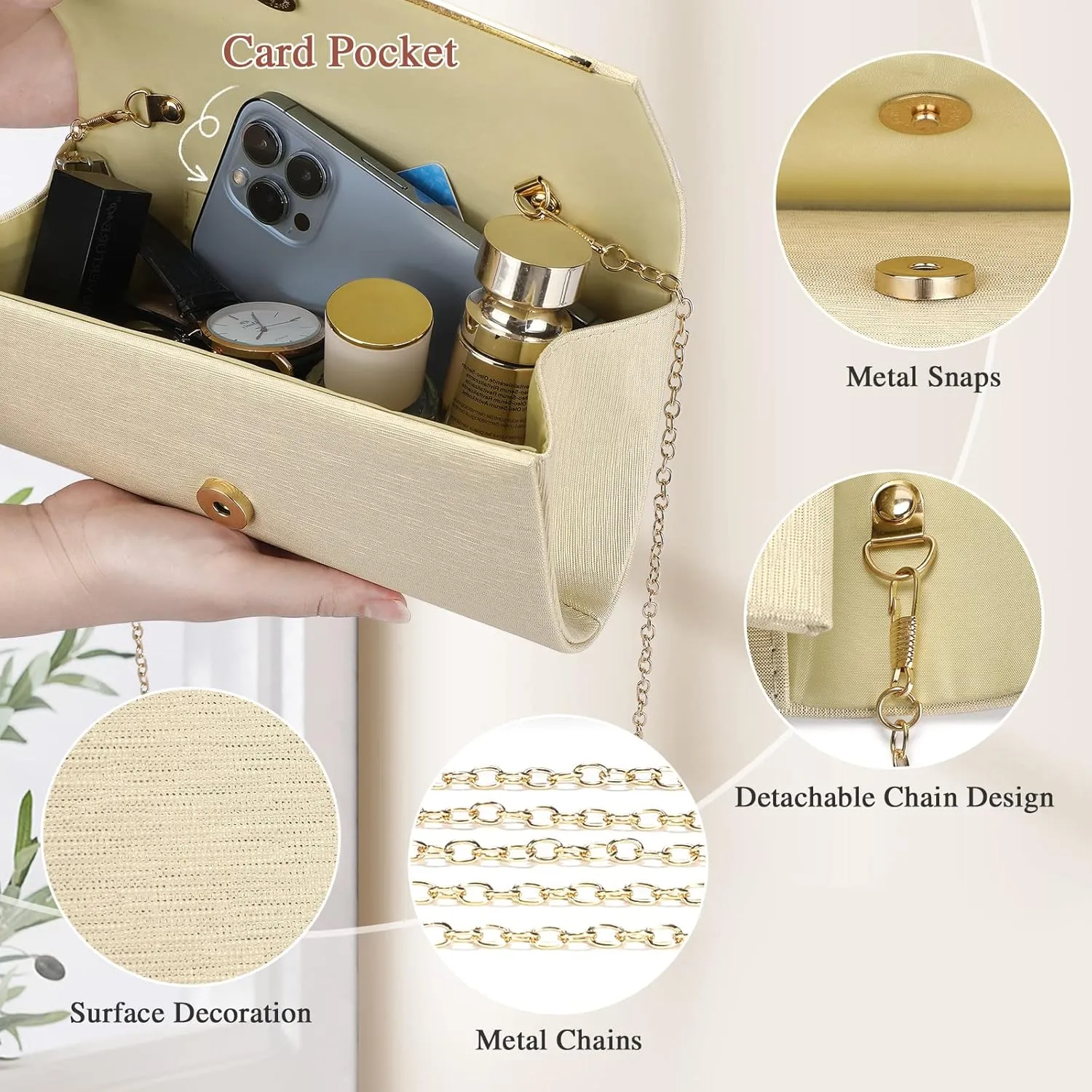Women’s Evening Clutch Bag Elegant Cocktail Bridal Handbag Wedding Party Purse