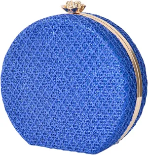 Women's Evening Handbags Luxury Round Clutch Purse Shoulder Bag with PU Leather