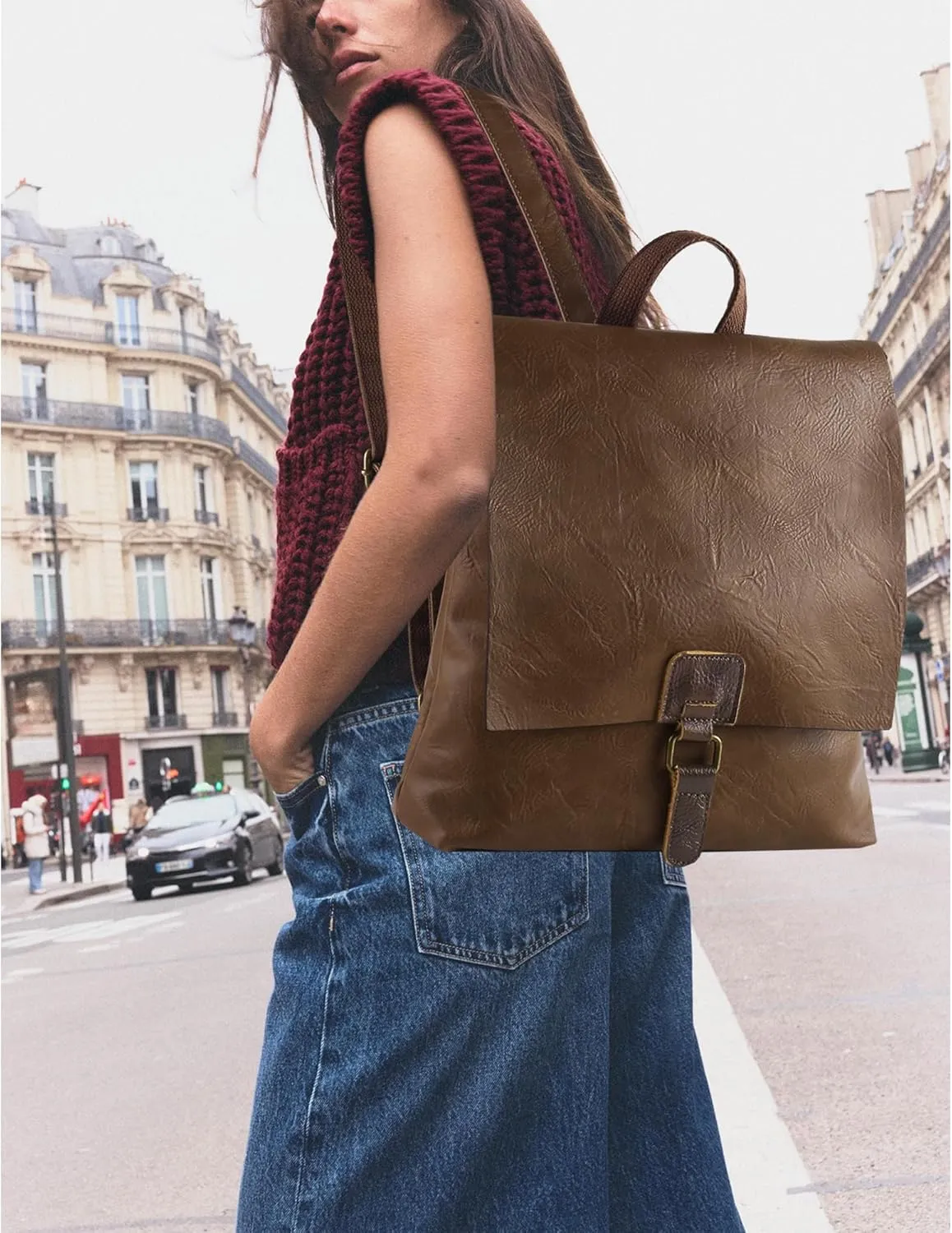 Women's Fashion Backpack Purse Multipurpose Design Convertible Satchel Handbags Shoulder Bag Travel bag (Brown)