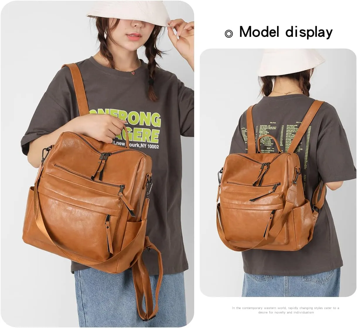 Women's Fashion Backpack Purse Multipurpose Design Convertible Satchel Handbags Shoulder Bag Travel bag